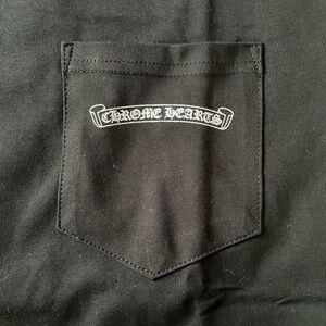 Chrome Hearts Black Tee with Logo Pocket